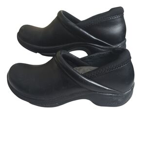Dansko Black Leather Mules